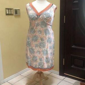 Mimi Maternity 100% Silk Fit & Flare V Neck  Special Occasion Dress Large